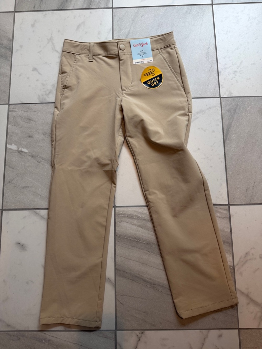 Cat & Jack Boy’s Quick-Dry Khaki Tan Chinos